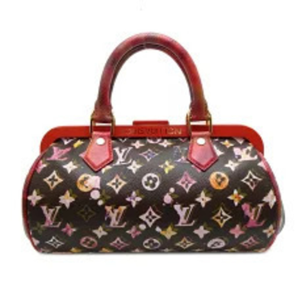 Louis Vuitton Papillon Handbag Monogram Watercolor MARRON Red - Picture 2 of 9